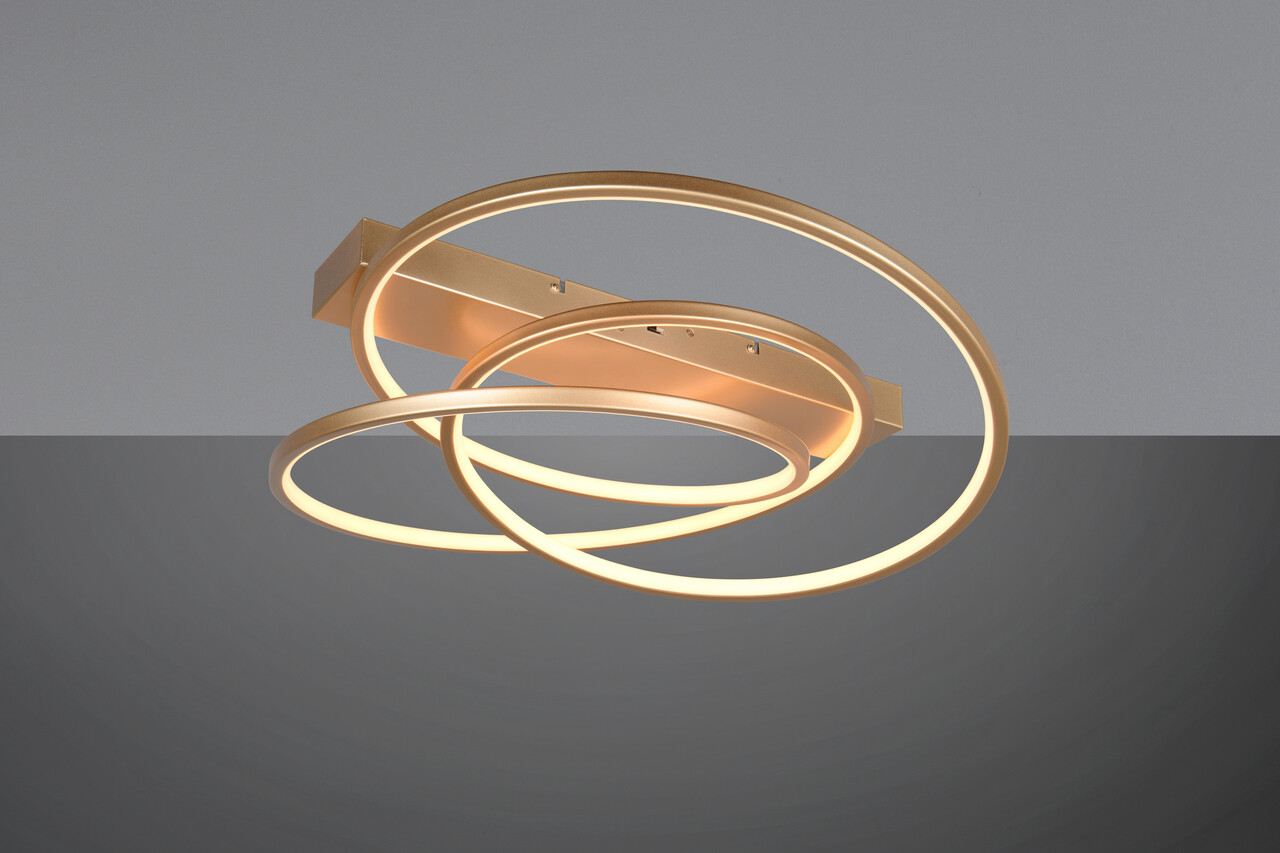 Plafoniera Darvin, TRIO, 64x49x16 cm, 34W, 1x SMD, metal, auriu - imagine 5